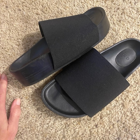 C O Women’s Platform Slides in Black Size 36 Slip On Sandals - Picture 6 of 8